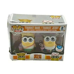 New NRFB Funko Pop Despicable Me 3 2 Pack Tourist Dave and Jerry Damaged Box